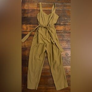 Nine West Tan Jumpsuit with Belt Size M